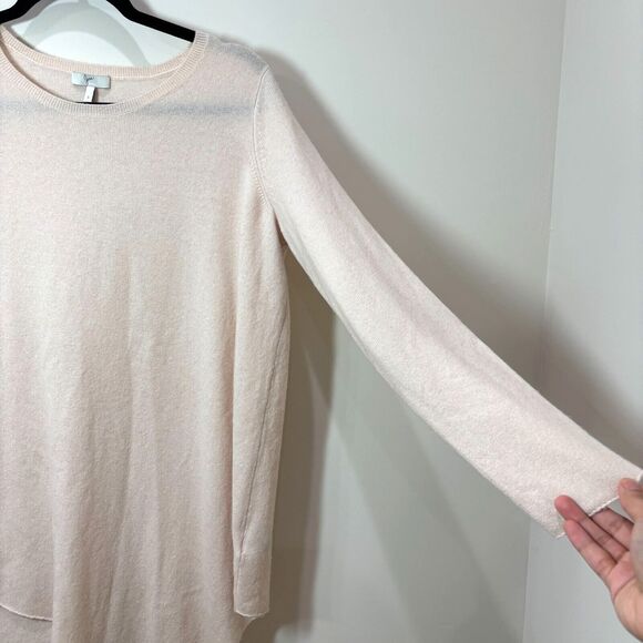 Joie Cream Ivory Cashmere Wool Sweater Tunic Women S Asymmetric Hem Relaxed Fit - Picture 2 of 11